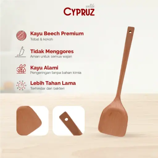 [AM-0756] Cypruz Beech Wood: Solid Turner 34cm 72X1