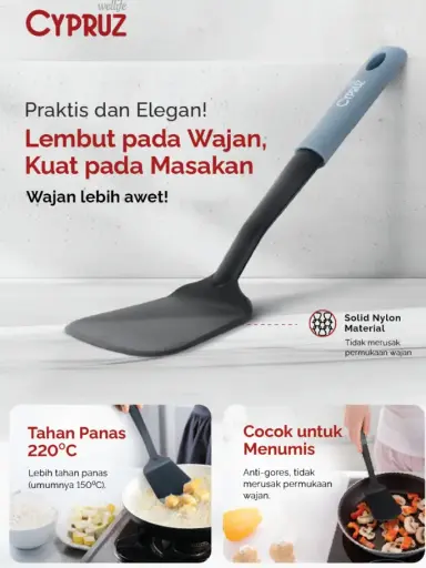 [AM-0661] Cypruz Utensil Nylon Series: Flat Turner 31.8x10.9cm  96X1