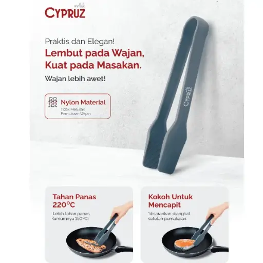 [AM-0663] Cypruz Utensil Nylon Series: Tong 25x7.3cm 72X1