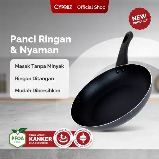 [FP-1051] Cypruz Press Fry Pan Ecolite Series  22cm 12X1