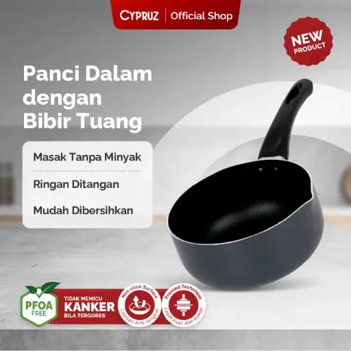 [SN-0351] Cypruz Press Sauce Pan  Ecolite Series  18cm 8X1