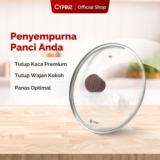 Cypruz Tutup Kaca Knob Kayu