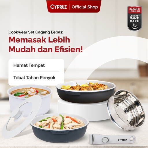 [PI-0956] Cypruz Detachable Pan Set: 6in1 Pan 4X1 